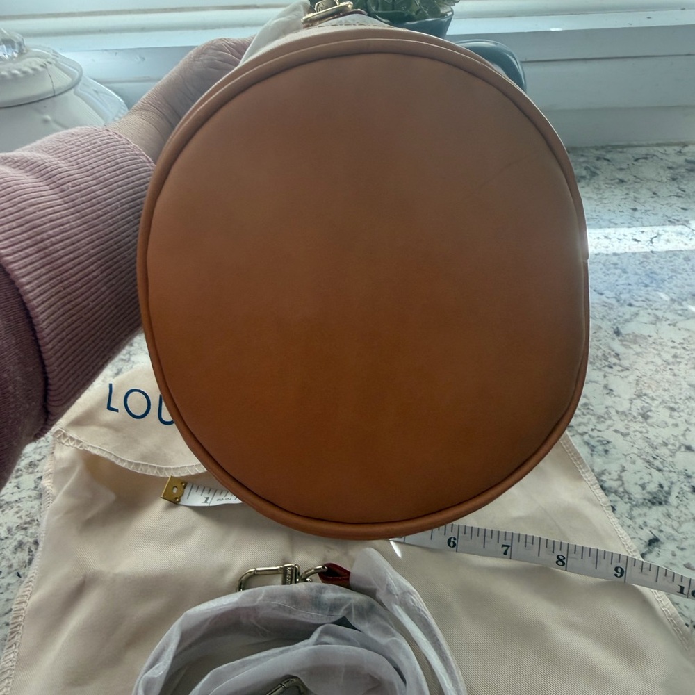 Monogram Bucket Crossbody with Tan Trim - Picture 4 of 7